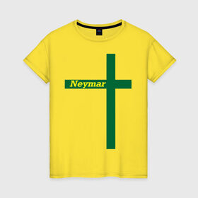 Женская футболка хлопок с принтом Neymar в Тюмени, 100% хлопок | прямой крой, круглый вырез горловины, длина до линии бедер, слегка спущенное плечо | бразилия | неймар