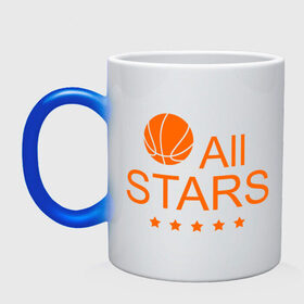 Кружка хамелеон с принтом All stars (баскетбол) в Тюмени, керамика | меняет цвет при нагревании, емкость 330 мл | basketball | все | звезды | мяч