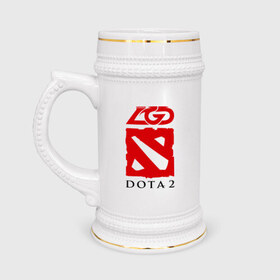 Кружка пивная с принтом Dota 2 LGD-gaming в Тюмени,  керамика (Материал выдерживает высокую температуру, стоит избегать резкого перепада температур) |  объем 630 мл | dota | gaming | lgd | дота