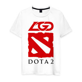 Мужская футболка хлопок с принтом Dota 2 LGD-gaming в Тюмени, 100% хлопок | прямой крой, круглый вырез горловины, длина до линии бедер, слегка спущенное плечо. | dota | gaming | lgd | дота