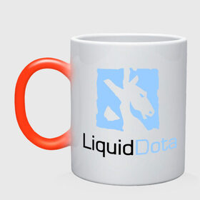 Кружка хамелеон с принтом Liquid Dota в Тюмени, керамика | меняет цвет при нагревании, емкость 330 мл | dota | liquid | logo | дота | логотип