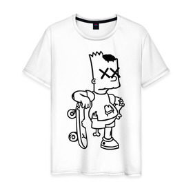 Мужская футболка хлопок с принтом Bart Simpsons zombie в Тюмени, 100% хлопок | прямой крой, круглый вырез горловины, длина до линии бедер, слегка спущенное плечо. | bart | bart simpsons zombie | кино