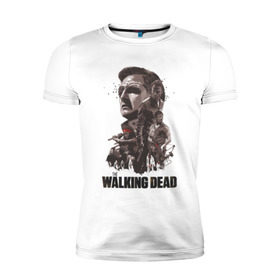 Мужская футболка премиум с принтом Ходячие Мертвецы в Тюмени, 92% хлопок, 8% лайкра | приталенный силуэт, круглый вырез ворота, длина до линии бедра, короткий рукав | dead | walking | мертвецы | ходячие