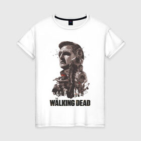 Женская футболка хлопок с принтом Ходячие Мертвецы в Тюмени, 100% хлопок | прямой крой, круглый вырез горловины, длина до линии бедер, слегка спущенное плечо | dead | walking | мертвецы | ходячие