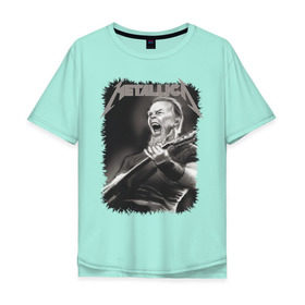 Мужская футболка хлопок Oversize с принтом Metallica в Тюмени, 100% хлопок | свободный крой, круглый ворот, “спинка” длиннее передней части | металлика