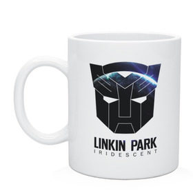 Кружка с принтом Linkin Park в Тюмени, керамика | объем — 330 мл, диаметр — 80 мм. Принт наносится на бока кружки, можно сделать два разных изображения | iridescent | linkin | park | transformers | автоботы | трансформеры