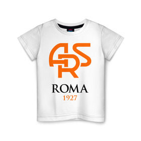 Детская футболка хлопок с принтом FC Roma Sign в Тюмени, 100% хлопок | круглый вырез горловины, полуприлегающий силуэт, длина до линии бедер | 1927 | ars | club | fc | football | roma | клуб | рим | фк | футбол