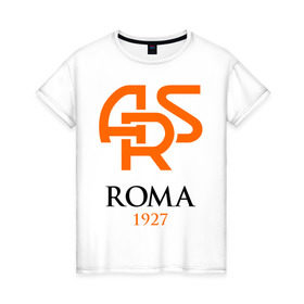 Женская футболка хлопок с принтом FC Roma Sign в Тюмени, 100% хлопок | прямой крой, круглый вырез горловины, длина до линии бедер, слегка спущенное плечо | 1927 | ars | club | fc | football | roma | клуб | рим | фк | футбол