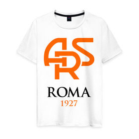 Мужская футболка хлопок с принтом FC Roma Sign в Тюмени, 100% хлопок | прямой крой, круглый вырез горловины, длина до линии бедер, слегка спущенное плечо. | 1927 | ars | club | fc | football | roma | клуб | рим | фк | футбол