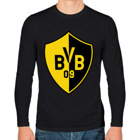 Мужской лонгслив хлопок с принтом FC Borussia Dortmund Shield в Тюмени, 100% хлопок |  | borussia | dortmund | fc | football | shield | клуб | фк | футбол