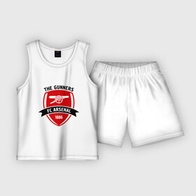 Детская пижама с шортами хлопок с принтом FC Arsenal   The Gunners в Тюмени,  |  | arsenal | fc | football | gunners | клуб | фк | футбол