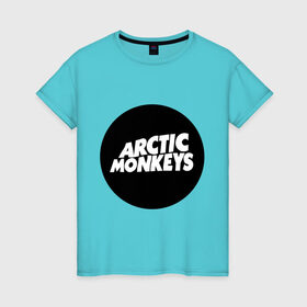 Женская футболка хлопок с принтом Arctic Monkeys Round в Тюмени, 100% хлопок | прямой крой, круглый вырез горловины, длина до линии бедер, слегка спущенное плечо | arctic | monkeys | round | круг