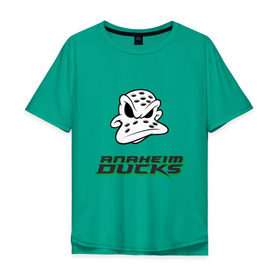 Мужская футболка хлопок Oversize с принтом HC Anaheim Ducks Art в Тюмени, 100% хлопок | свободный крой, круглый ворот, “спинка” длиннее передней части | anaheim | club | ducks | hockey | клуб | хоккей