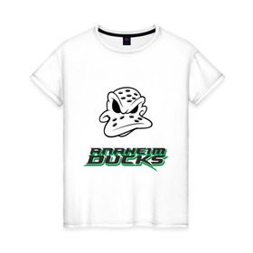 Женская футболка хлопок с принтом HC Anaheim Ducks Art в Тюмени, 100% хлопок | прямой крой, круглый вырез горловины, длина до линии бедер, слегка спущенное плечо | anaheim | club | ducks | hockey | клуб | хоккей