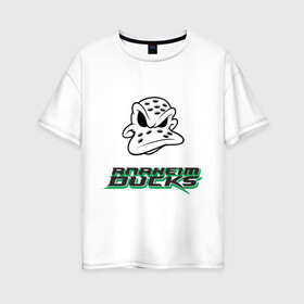 Женская футболка хлопок Oversize с принтом HC Anaheim Ducks Art в Тюмени, 100% хлопок | свободный крой, круглый ворот, спущенный рукав, длина до линии бедер
 | anaheim | club | ducks | hockey | клуб | хоккей