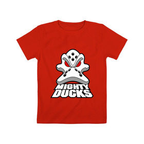 Детская футболка хлопок с принтом HC Anaheim Ducks в Тюмени, 100% хлопок | круглый вырез горловины, полуприлегающий силуэт, длина до линии бедер | anaheim | club | ducks | hockey | клуб | хоккей