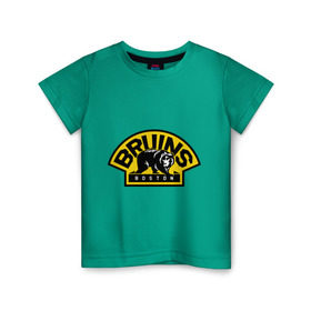 Детская футболка хлопок с принтом HC Boston Bruins Label в Тюмени, 100% хлопок | круглый вырез горловины, полуприлегающий силуэт, длина до линии бедер | boston | bruins | club | hockey | клуб | хоккей