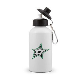Бутылка спортивная с принтом HC Dallas Stars в Тюмени, металл | емкость — 500 мл, в комплекте две пластиковые крышки и карабин для крепления | club | dallas | hockey | stars | клуб | хоккей