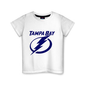 Детская футболка хлопок с принтом HC Tampa Bay в Тюмени, 100% хлопок | круглый вырез горловины, полуприлегающий силуэт, длина до линии бедер | bay | club | hockey | tampa | клуб | хоккей