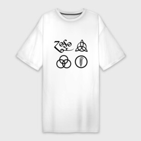 Платье-футболка хлопок с принтом Led Zeppelin simbols в Тюмени,  |  | led zeppelin