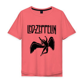 Мужская футболка хлопок Oversize с принтом Led Zeppelin в Тюмени, 100% хлопок | свободный крой, круглый ворот, “спинка” длиннее передней части | led zeppelin