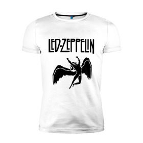 Мужская футболка премиум с принтом Led Zeppelin в Тюмени, 92% хлопок, 8% лайкра | приталенный силуэт, круглый вырез ворота, длина до линии бедра, короткий рукав | Тематика изображения на принте: led zeppelin