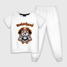 Детская пижама хлопок с принтом Motorhead в Тюмени, 100% хлопок |  брюки и футболка прямого кроя, без карманов, на брюках мягкая резинка на поясе и по низу штанин
 | motorhead