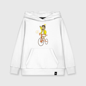 Детская толстовка хлопок с принтом Фредди на велосипеде в Тюмени, 100% хлопок | Круглый горловой вырез, эластичные манжеты, пояс, капюшен | queen | велосипед | меломанам | музыка | прикол | рок | фрэдди меркьюри