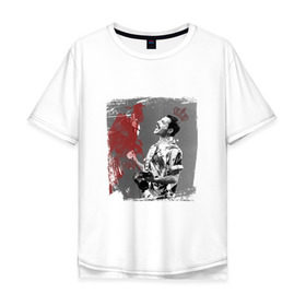 Мужская футболка хлопок Oversize с принтом Фредди в Тюмени, 100% хлопок | свободный крой, круглый ворот, “спинка” длиннее передней части | queen | меломанам | музыка | рок | фрэдди меркьюри