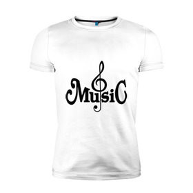 Мужская футболка премиум с принтом Music it`s all my life в Тюмени, 92% хлопок, 8% лайкра | приталенный силуэт, круглый вырез ворота, длина до линии бедра, короткий рукав | 