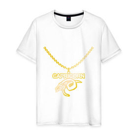 Мужская футболка хлопок с принтом Capricornus козерог в Тюмени, 100% хлопок | прямой крой, круглый вырез горловины, длина до линии бедер, слегка спущенное плечо. | 