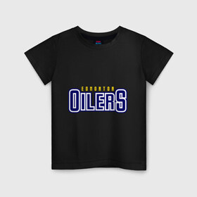 Детская футболка хлопок с принтом HC Edmonton Oilers Sign в Тюмени, 100% хлопок | круглый вырез горловины, полуприлегающий силуэт, длина до линии бедер | club | edmonton | hc | hockey | oilers | хоккей