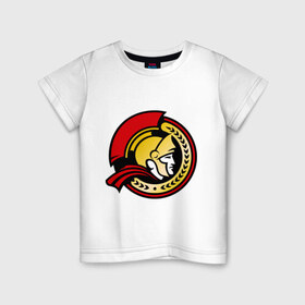 Детская футболка хлопок с принтом HC Ottawa Senators Alternative в Тюмени, 100% хлопок | круглый вырез горловины, полуприлегающий силуэт, длина до линии бедер | alternative | club | hockey | ottawa | senators | золото | хоккей