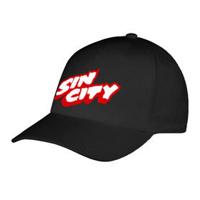 Бейсболка с принтом Sin City в Тюмени, 100% хлопок | классический козырек, металлическая застежка-регулятор размера | city | sin | sin city | город грехов | грех