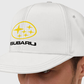 Кепка снепбек с прямым козырьком с принтом Subaru Logo в Тюмени, хлопок 100% |  | logo | subaru | автомобиль | логотип | марка | субару