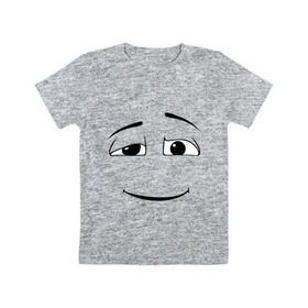 Детская футболка хлопок с принтом Наивное лицо в Тюмени, 100% хлопок | круглый вырез горловины, полуприлегающий силуэт, длина до линии бедер | лицо | милый | наивный | рожица | смайл