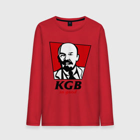 Мужской лонгслив хлопок с принтом KGB - So Good в Тюмени, 100% хлопок |  | kfc | kgb | владимир | ильич | кгб | ленин