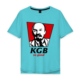Мужская футболка хлопок Oversize с принтом KGB - So Good в Тюмени, 100% хлопок | свободный крой, круглый ворот, “спинка” длиннее передней части | Тематика изображения на принте: kfc | kgb | владимир | ильич | кгб | ленин