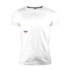 Мужская футболка премиум с принтом Полиция в Тюмени, 92% хлопок, 8% лайкра | приталенный силуэт, круглый вырез ворота, длина до линии бедра, короткий рукав | милиция | патриот | россия | триколор