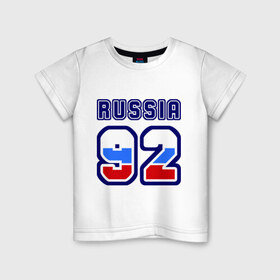 Детская футболка хлопок с принтом Russia - 92 (Севастополь) в Тюмени, 100% хлопок | круглый вырез горловины, полуприлегающий силуэт, длина до линии бедер | 