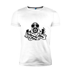 Мужская футболка премиум с принтом The chemodan в Тюмени, 92% хлопок, 8% лайкра | приталенный силуэт, круглый вырез ворота, длина до линии бедра, короткий рукав | rap | the chemodan | музыка | противогаз | рэп | чемодан