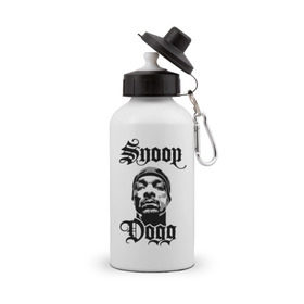 Бутылка спортивная с принтом Snoop Dogg в Тюмени, металл | емкость — 500 мл, в комплекте две пластиковые крышки и карабин для крепления | rap | snoop dogg | музыка | рэп | снуп дог