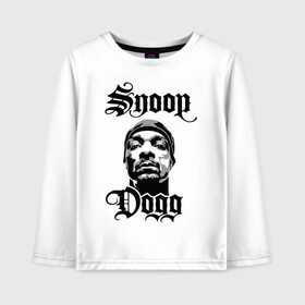 Детский лонгслив хлопок с принтом Snoop Dogg в Тюмени, 100% хлопок | круглый вырез горловины, полуприлегающий силуэт, длина до линии бедер | rap | snoop dogg | музыка | рэп | снуп дог