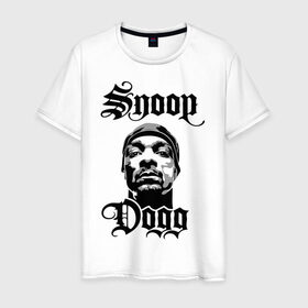 Мужская футболка хлопок с принтом Snoop Dogg в Тюмени, 100% хлопок | прямой крой, круглый вырез горловины, длина до линии бедер, слегка спущенное плечо. | Тематика изображения на принте: rap | snoop dogg | музыка | рэп | снуп дог