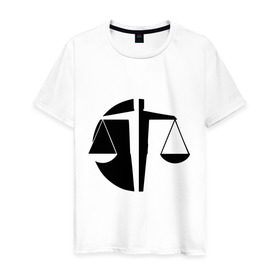Мужская футболка хлопок с принтом Дивергент - Искренность в Тюмени, 100% хлопок | прямой крой, круглый вырез горловины, длина до линии бедер, слегка спущенное плечо. | весы | дивергент | искренность | символ