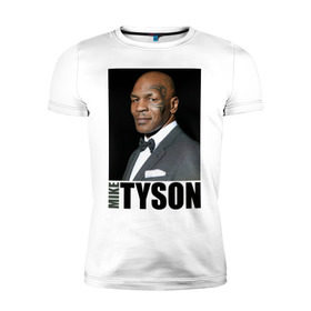 Мужская футболка премиум с принтом Mike Tyson в Тюмени, 92% хлопок, 8% лайкра | приталенный силуэт, круглый вырез ворота, длина до линии бедра, короткий рукав | Тематика изображения на принте: майк тайсон
