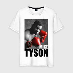 Мужская футболка хлопок с принтом Mike Tyson в Тюмени, 100% хлопок | прямой крой, круглый вырез горловины, длина до линии бедер, слегка спущенное плечо. | Тематика изображения на принте: майк тайсон