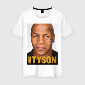 Мужская футболка хлопок с принтом Mike Tyson в Тюмени, 100% хлопок | прямой крой, круглый вырез горловины, длина до линии бедер, слегка спущенное плечо. | Тематика изображения на принте: 