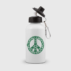 Бутылка спортивная с принтом Узорный знак мира в Тюмени, металл | емкость — 500 мл, в комплекте две пластиковые крышки и карабин для крепления | хиппи