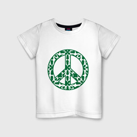 Детская футболка хлопок с принтом Узорный знак мира в Тюмени, 100% хлопок | круглый вырез горловины, полуприлегающий силуэт, длина до линии бедер | хиппи